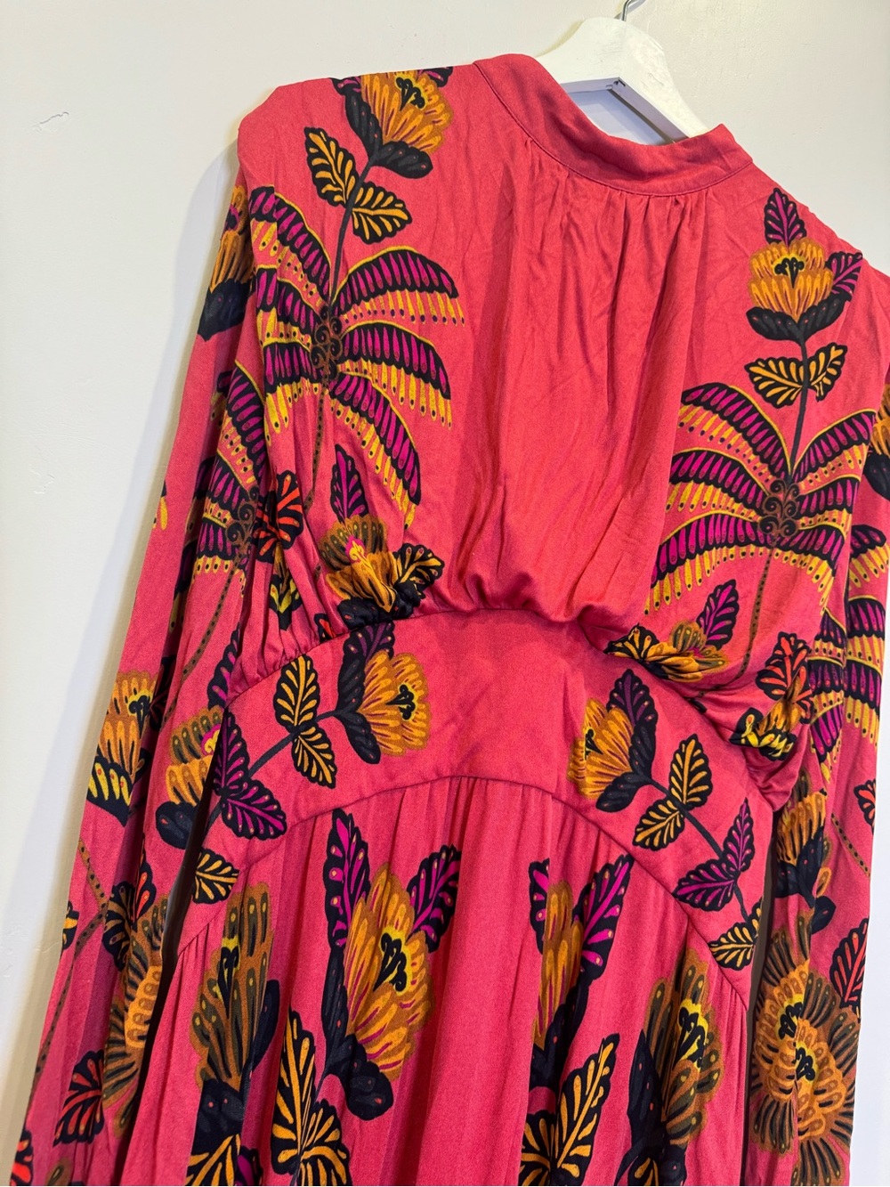 FARM Rio Red Maxi Dress with Orange Floral Print - Picture 6 of 9